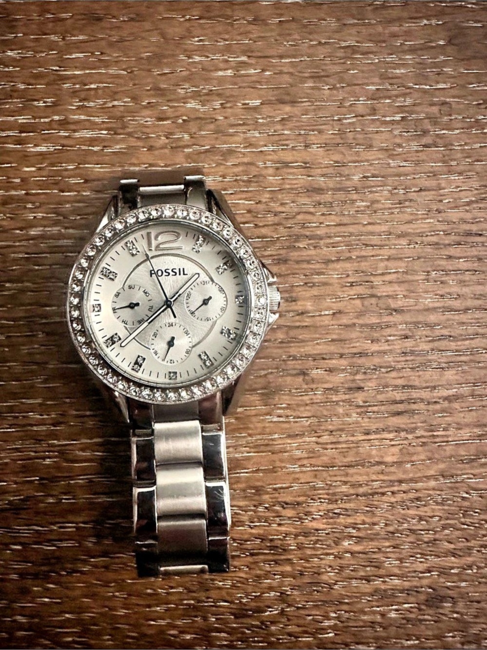 Fossil Riley Multi-Function Crystal Watch ES3202 Silver